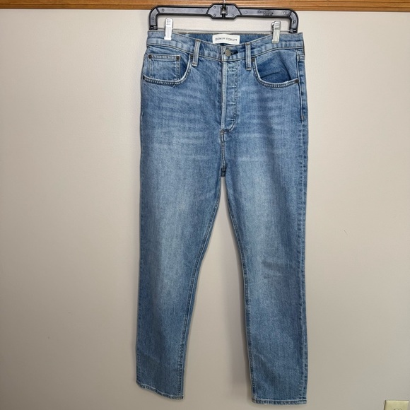 The Denim Forum Yoko high rise  slim Light Blue Jeans 28L size 29 - Picture 1 of 9